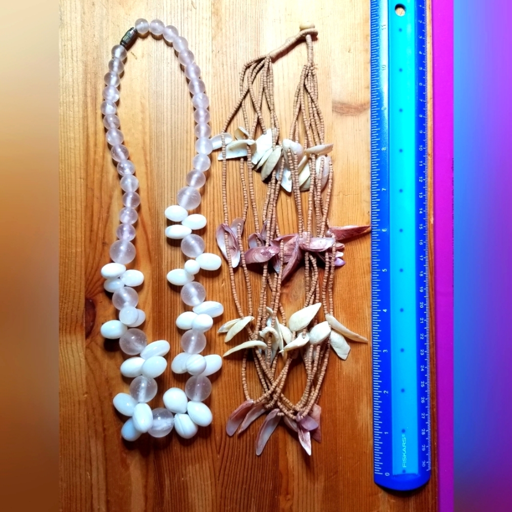 Natural Necklace Duo Agate & Shell